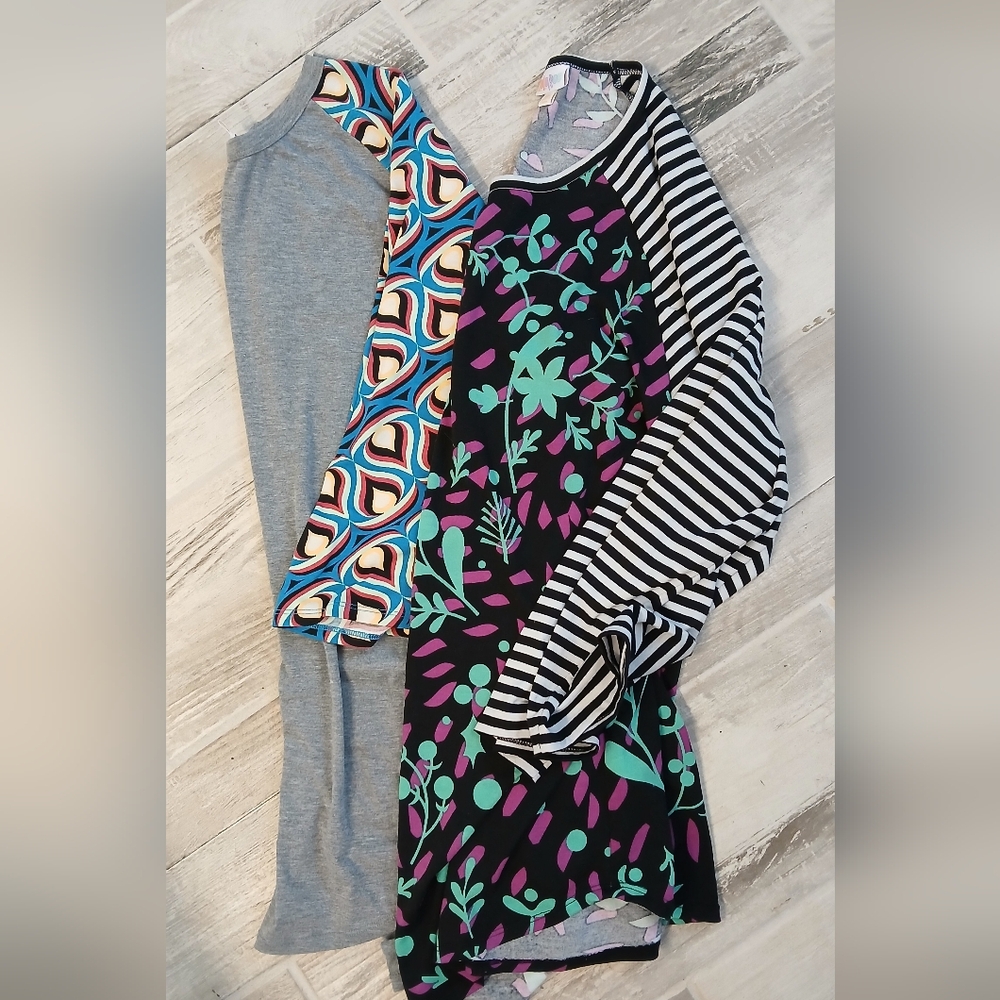 LuLaRoe Women’s 3XL Randy Baseball Tee Lot – Set of 2 – Fits Like XL/1X